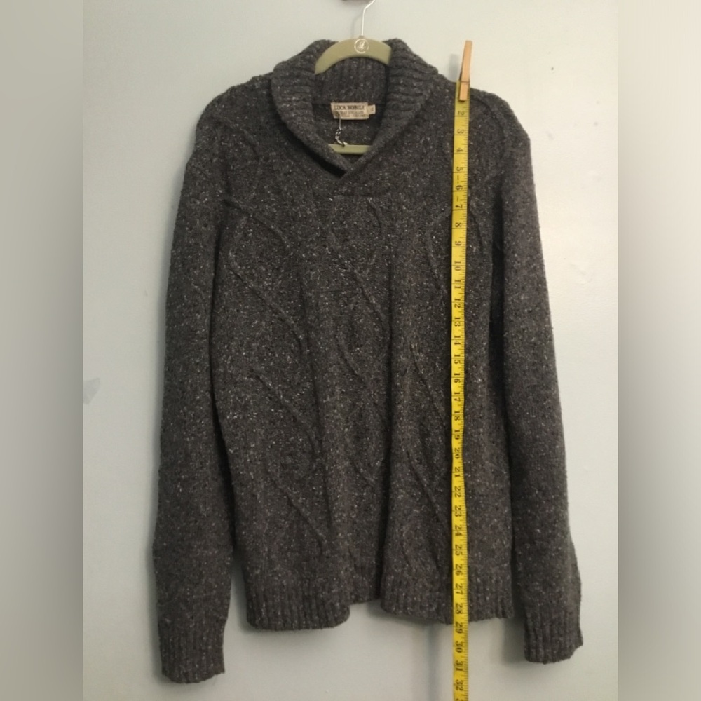 Luca nobili Gray Cable Knit Sweater
